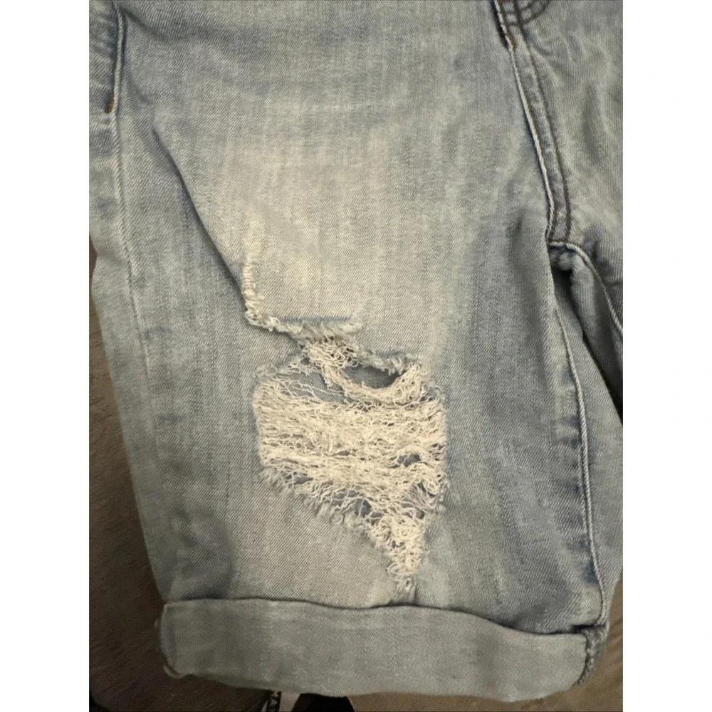 Guess Shorts Womens 25 Blue Jean Denim Distressed Long Length Cutoffs Y2K‎ 90s